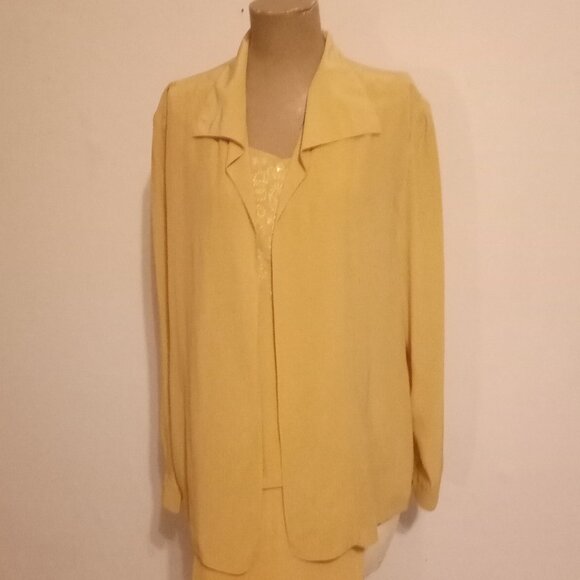 Vintage Silk boutiqueYellow long sleeve button up - Picture 7 of 12